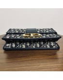 CHRISTIAN DIOR 30 Montaigne Bag in Blue Oblique Jacquard – Antique Gold Hardware (Year 2020)