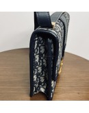 CHRISTIAN DIOR 30 Montaigne Bag in Blue Oblique Jacquard – Antique Gold Hardware (Year 2020)