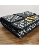 CHRISTIAN DIOR 30 Montaigne Bag in Blue Oblique Jacquard – Antique Gold Hardware (Year 2020)