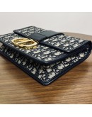 CHRISTIAN DIOR 30 Montaigne Bag in Blue Oblique Jacquard – Antique Gold Hardware (Year 2020)