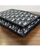 CHRISTIAN DIOR 30 Montaigne Bag in Blue Oblique Jacquard – Antique Gold Hardware (Year 2020)