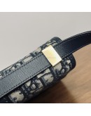 CHRISTIAN DIOR 30 Montaigne Bag in Blue Oblique Jacquard – Antique Gold Hardware (Year 2020)