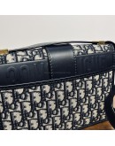 CHRISTIAN DIOR 30 Montaigne Bag in Blue Oblique Jacquard – Antique Gold Hardware (Year 2020)