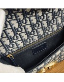 CHRISTIAN DIOR 30 Montaigne Bag in Blue Oblique Jacquard – Antique Gold Hardware (Year 2020)