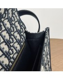 CHRISTIAN DIOR 30 Montaigne Bag in Blue Oblique Jacquard – Antique Gold Hardware (Year 2020)