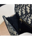 CHRISTIAN DIOR 30 Montaigne Bag in Blue Oblique Jacquard – Antique Gold Hardware (Year 2020)