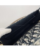 CHRISTIAN DIOR 30 Montaigne Bag in Blue Oblique Jacquard – Antique Gold Hardware (Year 2020)