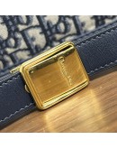 CHRISTIAN DIOR 30 Montaigne Bag in Blue Oblique Jacquard – Antique Gold Hardware (Year 2020)