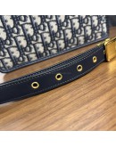 CHRISTIAN DIOR 30 Montaigne Bag in Blue Oblique Jacquard – Antique Gold Hardware (Year 2020)