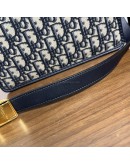 CHRISTIAN DIOR 30 Montaigne Bag in Blue Oblique Jacquard – Antique Gold Hardware (Year 2020)