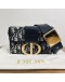 CHRISTIAN DIOR 30 Montaigne Box Bag in Blue Oblique Jacquard with Shoulder Strap – Antique Gold Hardware (Year 2020)