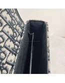 CHRISTIAN DIOR 30 Montaigne Box Bag in Blue Oblique Jacquard with Shoulder Strap – Antique Gold Hardware (Year 2020)