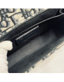 CHRISTIAN DIOR 30 Montaigne Box Bag in Blue Oblique Jacquard with Shoulder Strap – Antique Gold Hardware (Year 2020)