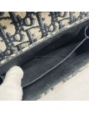 CHRISTIAN DIOR 30 Montaigne Box Bag in Blue Oblique Jacquard with Shoulder Strap – Antique Gold Hardware (Year 2020)