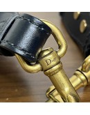 CHRISTIAN DIOR Mini Saddle Bag in Blue Oblique Jacquard with Embroidered Strap – Antique Gold Hardware (Year 2018)