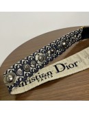 CHRISTIAN DIOR Mini Saddle Bag in Blue Oblique Jacquard with Embroidered Strap – Antique Gold Hardware (Year 2018)