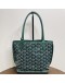 GOYARD Anjou Mini Tote Bag in Green Goyardine Canvas with Detachable Pouch