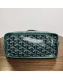 GOYARD Anjou Mini Tote Bag in Green Goyardine Canvas with Detachable Pouch