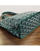 GOYARD Anjou Mini Tote Bag in Green Goyardine Canvas with Detachable Pouch