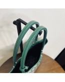 GOYARD Anjou Mini Tote Bag in Green Goyardine Canvas with Detachable Pouch