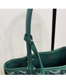 GOYARD Anjou Mini Tote Bag in Green Goyardine Canvas with Detachable Pouch
