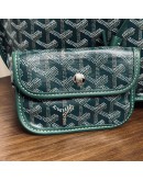 GOYARD Anjou Mini Tote Bag in Green Goyardine Canvas with Detachable Pouch