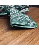 GOYARD Anjou Mini Tote Bag in Green Goyardine Canvas with Detachable Pouch