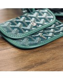 GOYARD Anjou Mini Tote Bag in Green Goyardine Canvas with Detachable Pouch