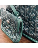 GOYARD Anjou Mini Tote Bag in Green Goyardine Canvas with Detachable Pouch