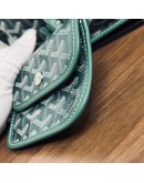 GOYARD Anjou Mini Tote Bag in Green Goyardine Canvas with Detachable Pouch
