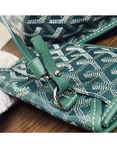 GOYARD Anjou Mini Tote Bag in Green Goyardine Canvas with Detachable Pouch