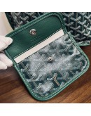 GOYARD Anjou Mini Tote Bag in Green Goyardine Canvas with Detachable Pouch