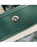 GOYARD Anjou Mini Tote Bag in Green Goyardine Canvas with Detachable Pouch