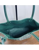 GOYARD Anjou Mini Tote Bag in Green Goyardine Canvas with Detachable Pouch