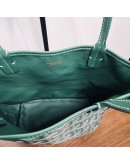 GOYARD Anjou Mini Tote Bag in Green Goyardine Canvas with Detachable Pouch