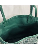 GOYARD Anjou Mini Tote Bag in Green Goyardine Canvas with Detachable Pouch