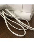 BOTTEGA VENETA Small Cassette Bucket Crossbody Bag in White Calfskin