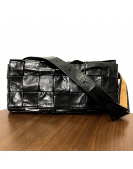 BOTTEGA VENETA Black Stretch Cassette Shoulder/Belt Bag in Matte Hardware