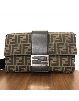 FENDI Baguette 2way Shoulder/Belt Bag in Zucca Canvas – SHW