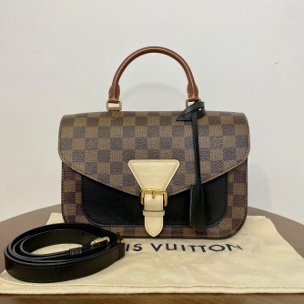 LOUIS VUITTON Damier Ebene Beaumarchais Noir Crème with Shoulder Strap – GHW (Year 2019)