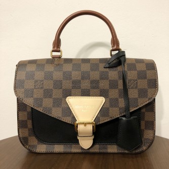 LOUIS VUITTON Damier Ebene Beaumarchais Noir Crème with Shoulder Strap – GHW (Year 2019)