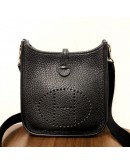 HERMES Mini Evelyne 16 in Noir Taurillon Clemence with Shoulder Strap – PHW (Stamp D – Year 2019)
