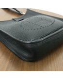 HERMES Mini Evelyne 16 in Noir Taurillon Clemence with Shoulder Strap – PHW (Stamp D – Year 2019)