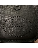 HERMES Mini Evelyne 16 in Noir Taurillon Clemence with Shoulder Strap – PHW (Stamp D – Year 2019)