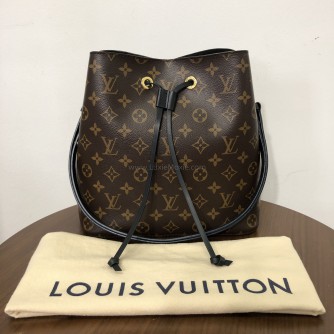 LOUIS VUITTON Monogram Neo Noe MM Bucket Bag in Black – GHW (Year 2019)