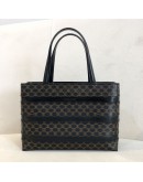 CELINE Vintage Black Macadam Monogram Small Tote Bag - GHW