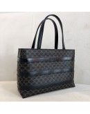 CELINE Vintage Black Macadam Monogram Small Tote Bag - GHW