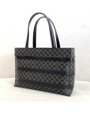 CELINE Vintage Black Macadam Monogram Small Tote Bag - GHW