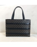 CELINE Vintage Black Macadam Monogram Small Tote Bag - GHW