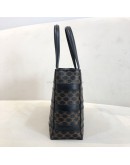 CELINE Vintage Black Macadam Monogram Small Tote Bag - GHW